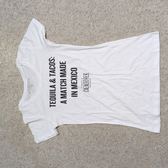 Tequila and Tacos size small white short sleeves T-shirt - Picture 1 of 3